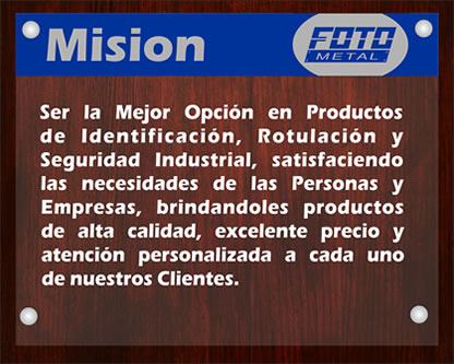 Visión de Foto Metal, Proveedor de Acrílicos, Trofeos, Medallas, Gafetes y Reconocimientos